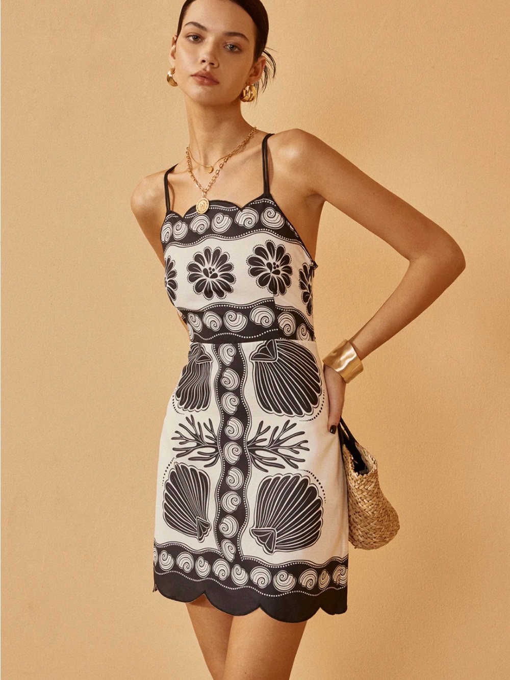 Commense Backless Print Drawstring Dress NWT XL